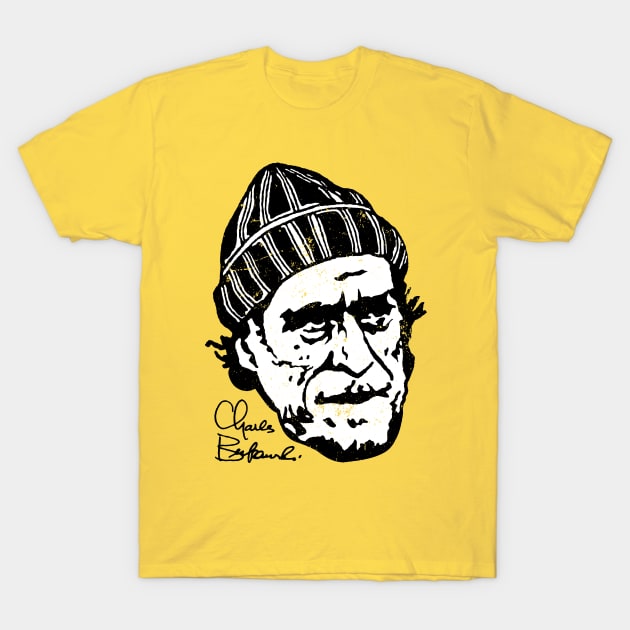 Charles Bukowski Signature Portrait T-Shirt by CultureClashClothing